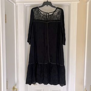 Sundance Black Eyelet Dress Woman’s Large